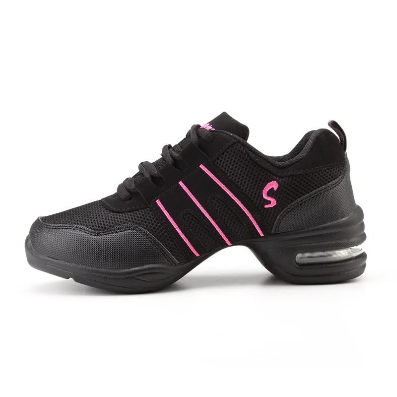 Chaussures de danse modernes pour filles, baskets de Jazz en maille tricotée à coussin d'air élastiq