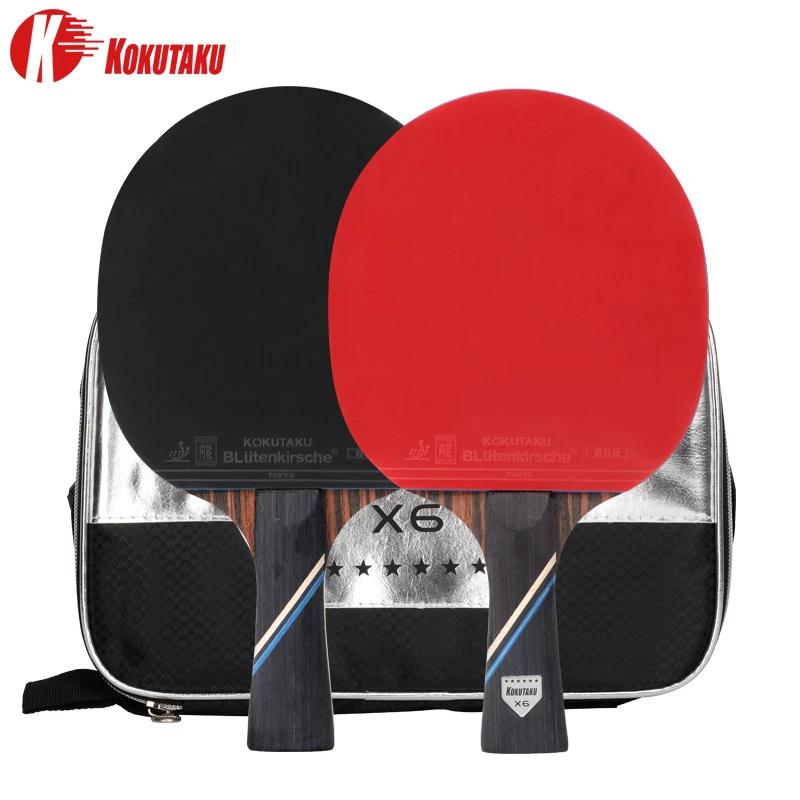 KOKUTAKU-Ensemble de raquettes de ping-pong 6 étoiles, pelle X6, raquette de tennis de table en carb