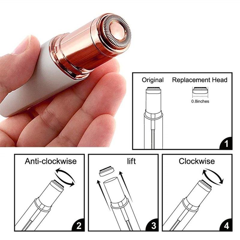 Épilateur électrique pour femmes, mini outil d'épilation du visage, rouge à lèvres