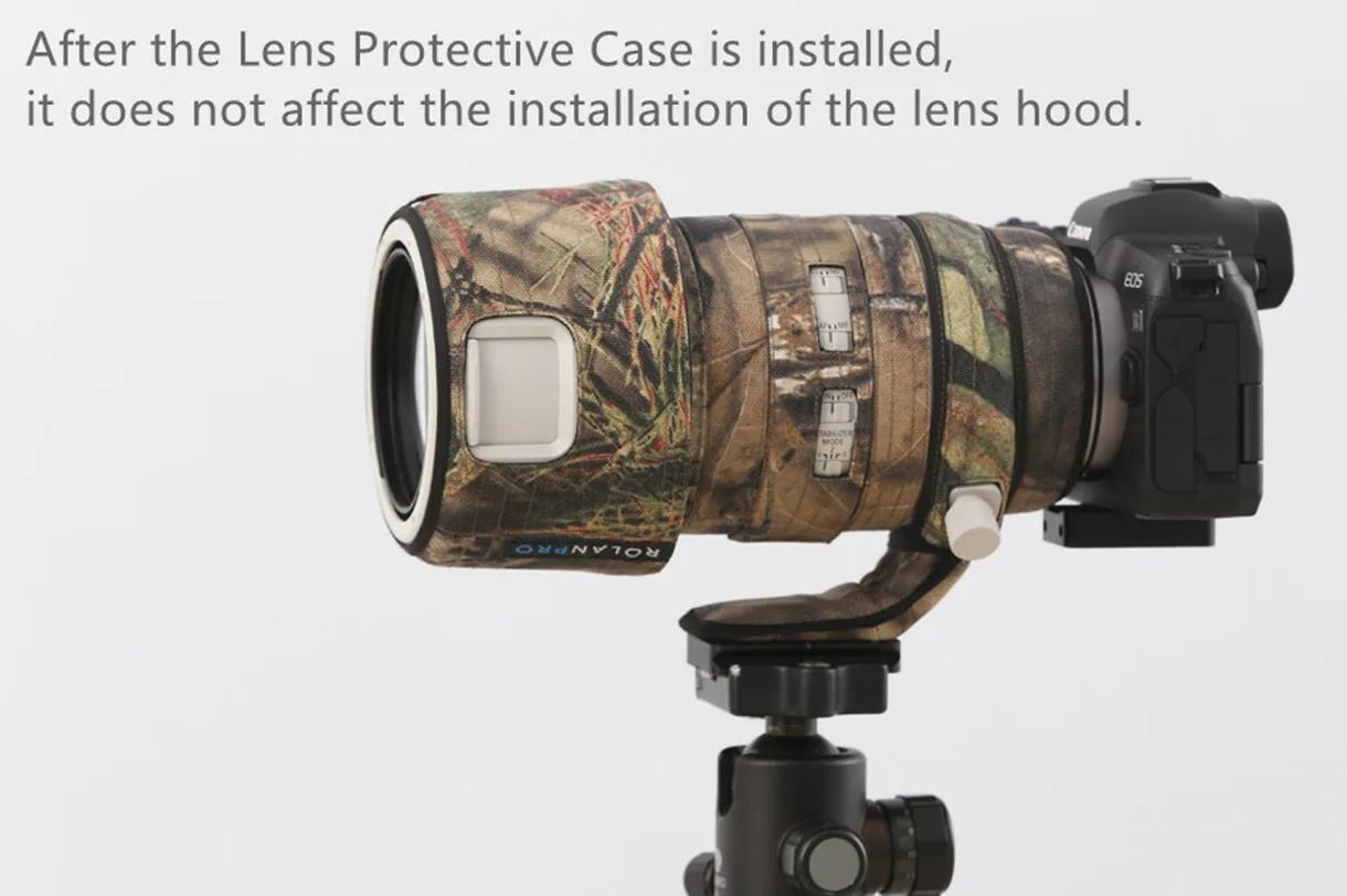 ROLANPRO manteau d'objectif étanche pour Canon RF 100-500mm F/4.5-7.1 L IS USM Camouflage couverture