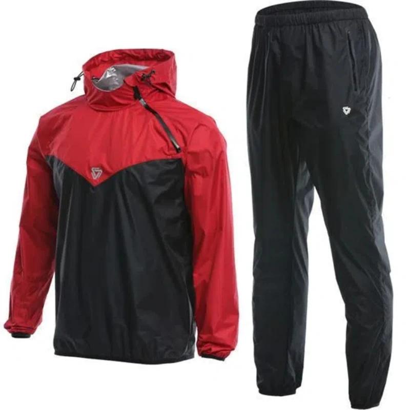Combinaison de sauna flexible homme grande taille 4XL - Veste imperméable à capuche pour perte de poids