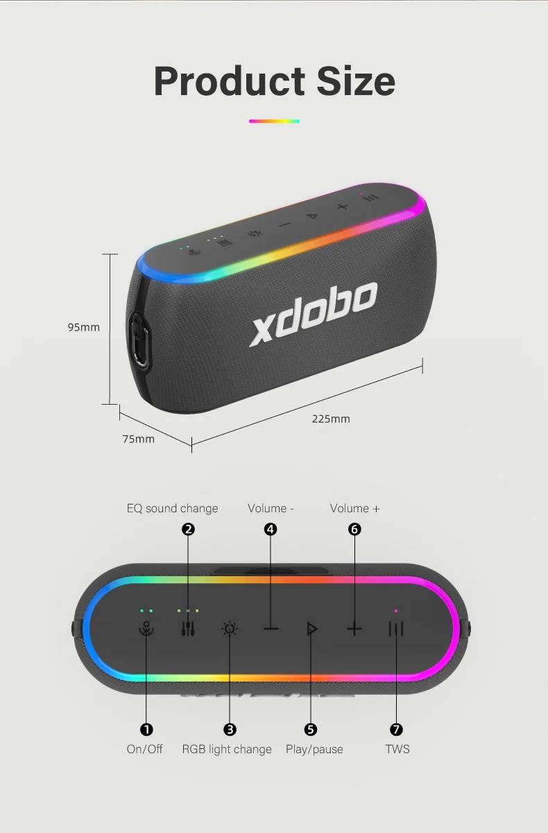 XDOBO X8 III haut-parleur Bluetooth caisson de basses sans fil 6600 mAh 60 W puissant batterie exter