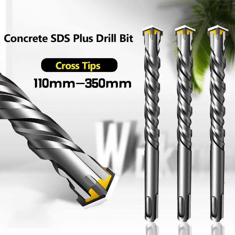 Embouts croisés 4 fraises béton SDS Plus foret 110mm 150 200 350mm500mm mur brique bloc électrique m
