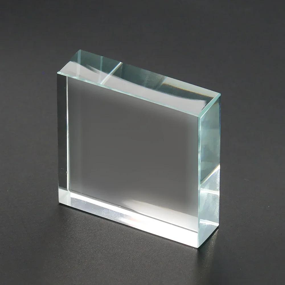 Prisme à facettes Laser transparent de 5cm, Cube carré géométrique, verre cristal, presse-papier art