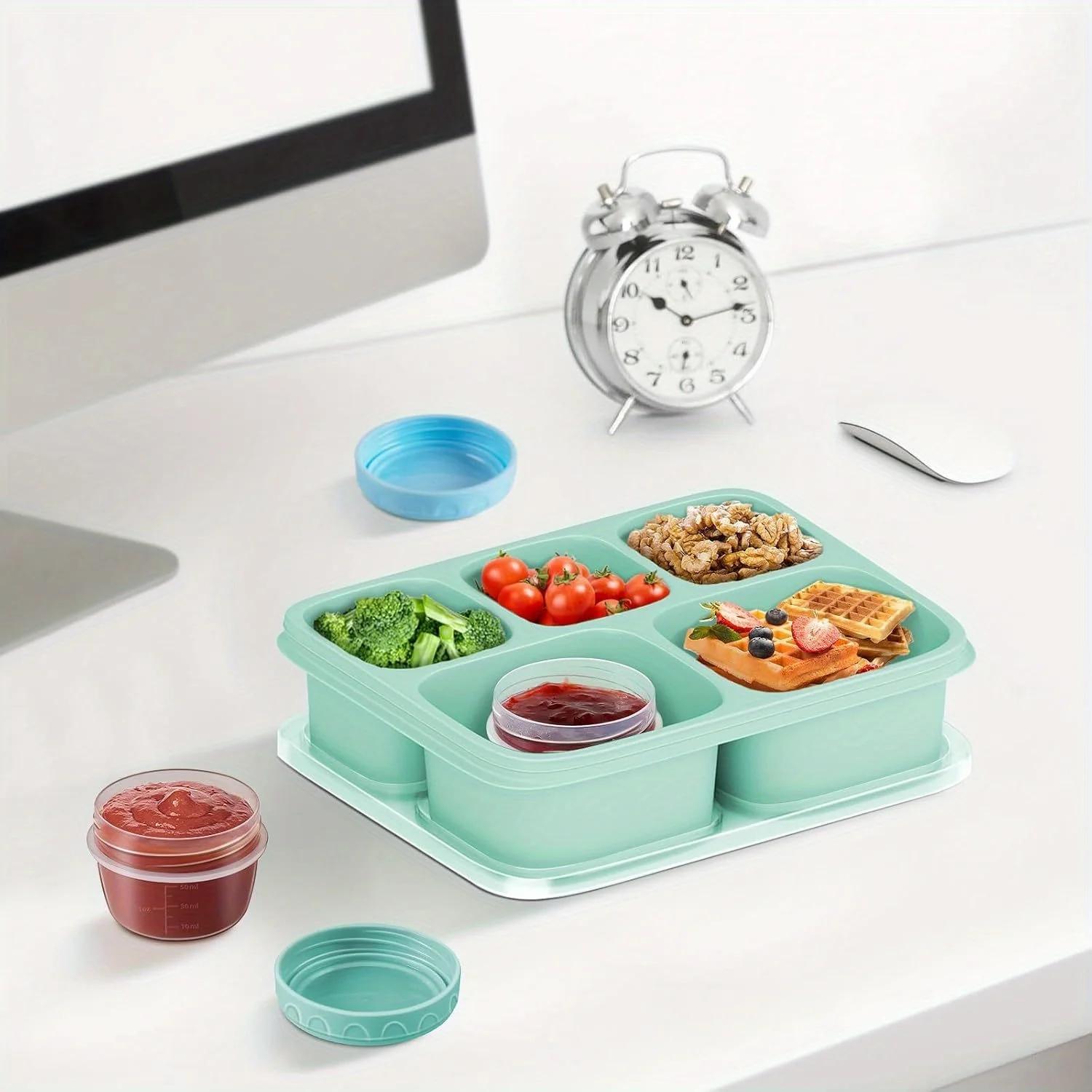 Paquet de 1 à 6 récipients à vinaigrette de 2.7 OZ à emporter avec couvercles petits récipients à co