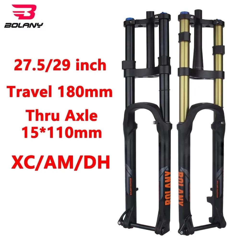 BOLANY fourche à Air double épaule 27.5/29 "MTB 180mm voyage 34mm Stanchion 15*110mm BOOST à axe tra