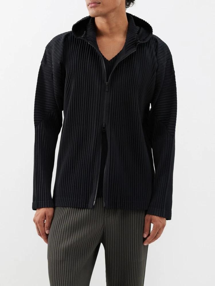 ATA YAKE-Sweat à Capuche Plissé à Fermeture Éclair pour Homme, Veste Classique Décontractée, Manteau