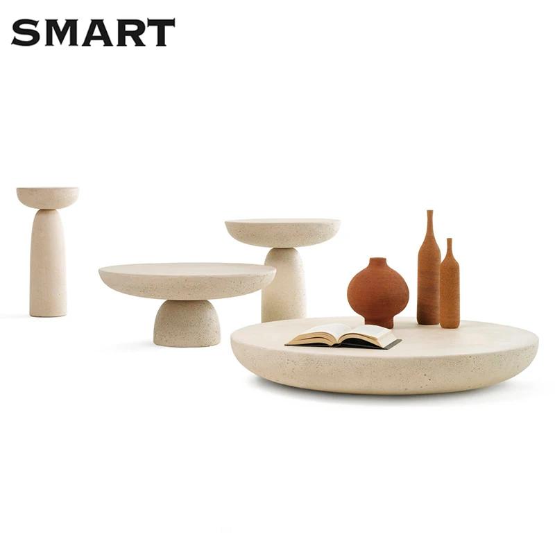 Table d'appoint ronde de style champignon nordique, combinaison de tables basses japonaises Wine-sab