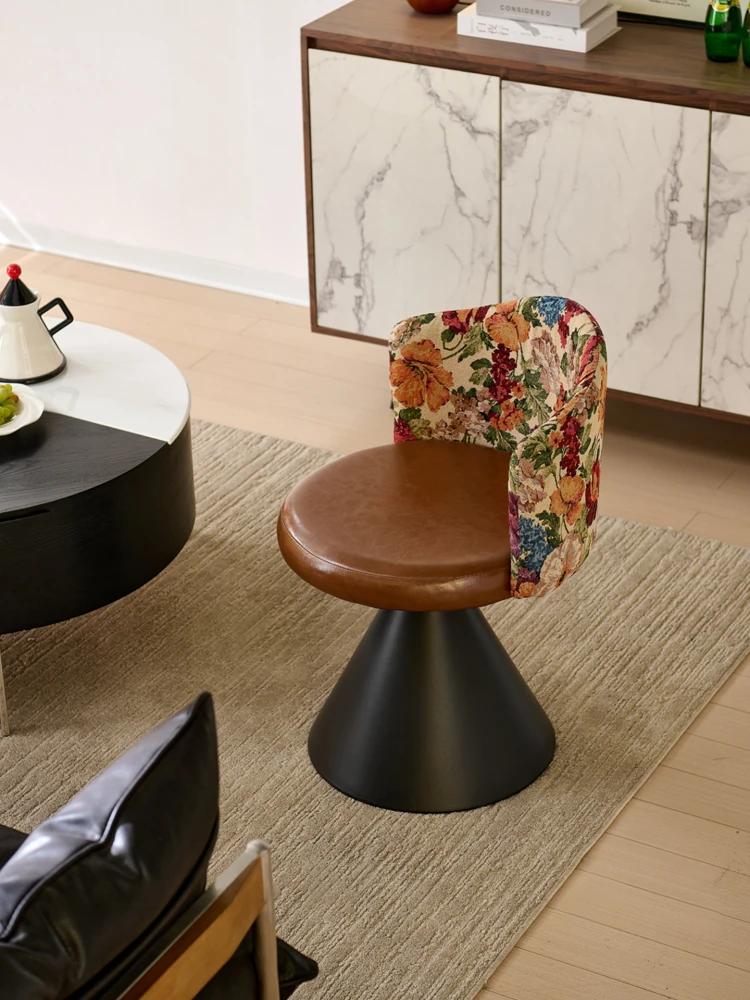 Chaise de maquillage de luxe légère pour chambre à coucher, style nordique, dossier rotatif, coiffeu