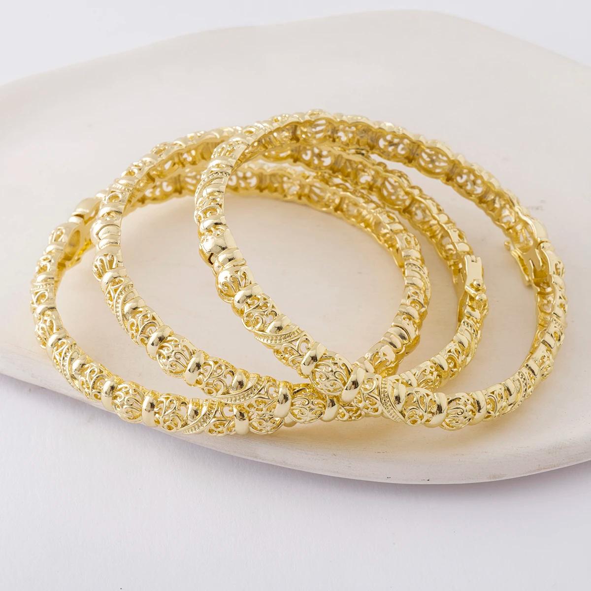 LUIZADA nouveau Vintage indien femmes Bracelet mariage africain luxe plaqué or mariée exquis chanceu