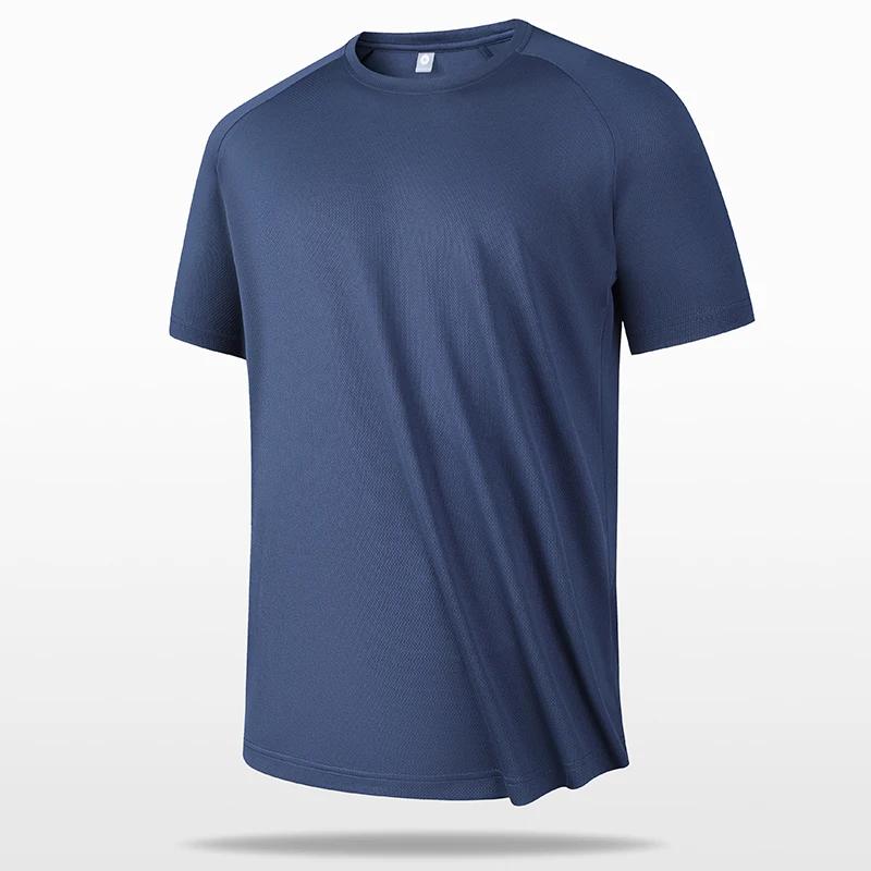 T-shirt de sport multicolore à manches courtes pour homme, maillot de gym respirant, chemise de fitn
