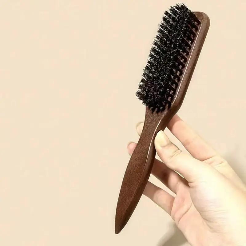 Brosse à cheveux en poils de sanglier (unisexe)-brosse à poils coiffants professionnelle sans parfum