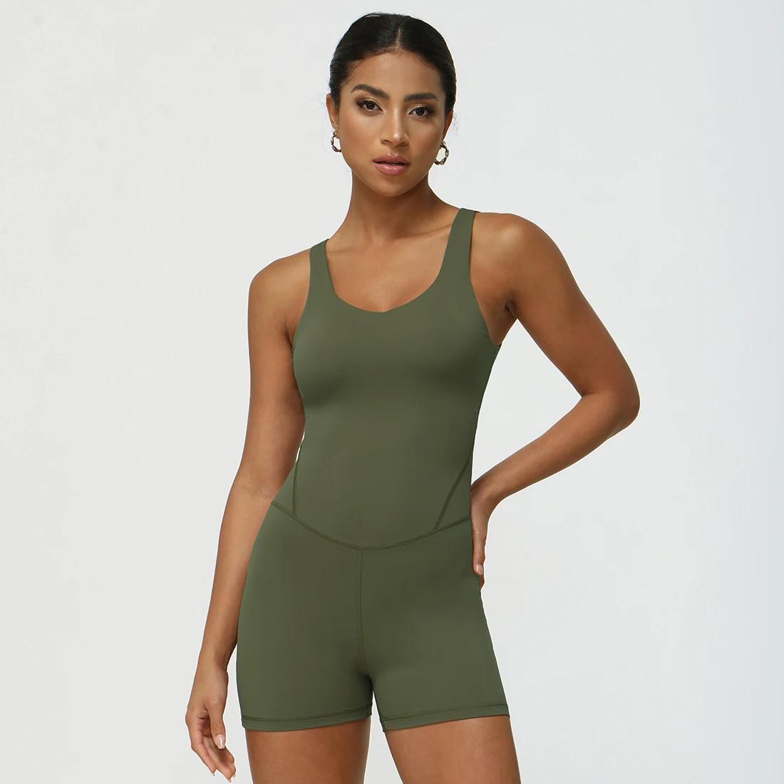 Combinaison de fitness pour femmes, ensemble de shorts en fibres, haut précieux, vêtements de sport