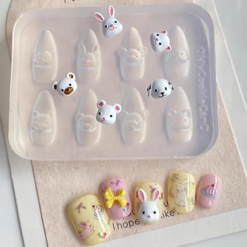 1pc crème glacée fraise crème Cookie sorcière 3D acrylique moule Nail Art décorations chat bricolage