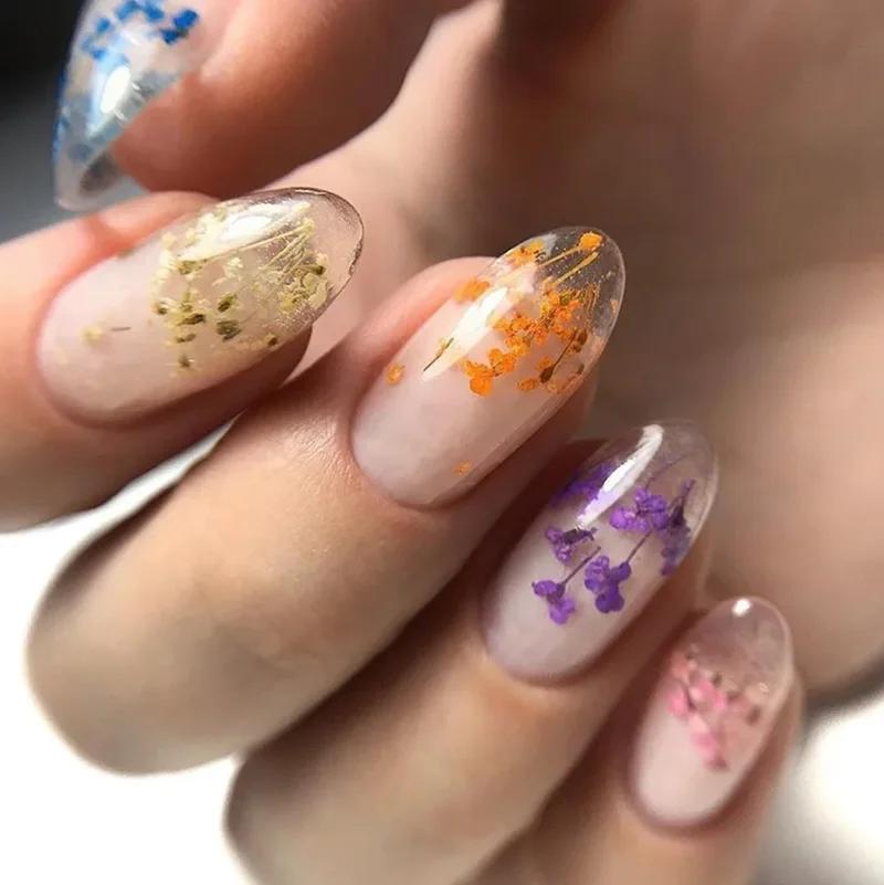 MEET ACROSS 5ml rose fleur séchée Gel vernis à ongles fleur naturelle fée Nail Art Gel tremper UV LE