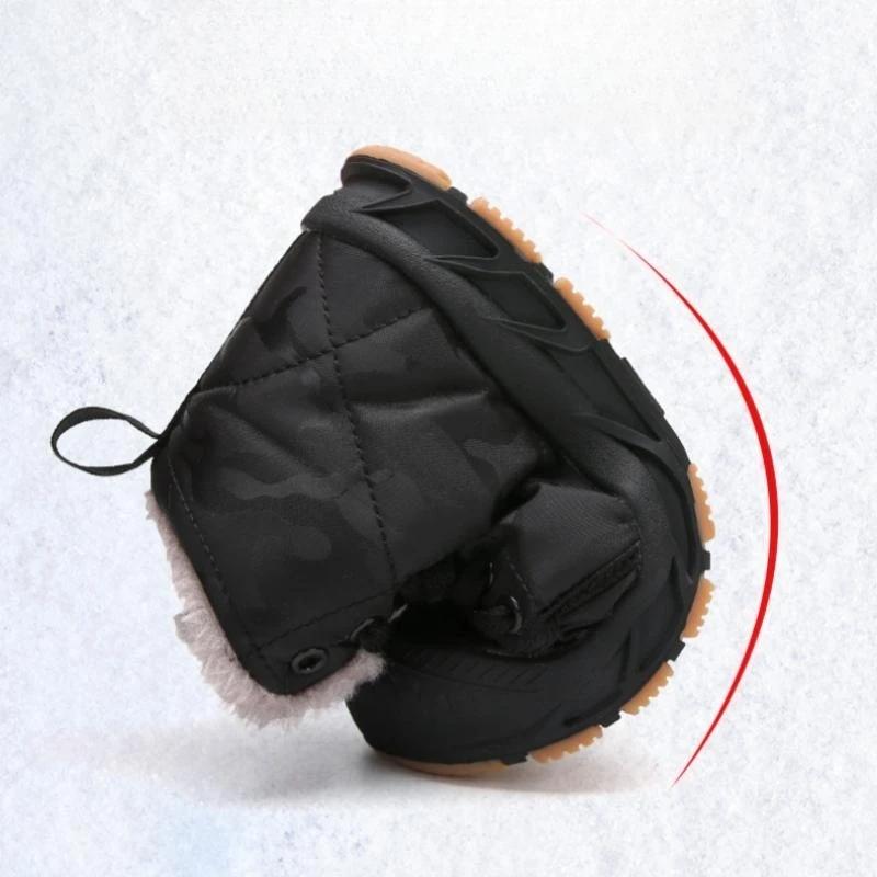 Bottes de neige imperméables pour enfants, chaussures d'extérieur chaudes, bottes courtes pour garço