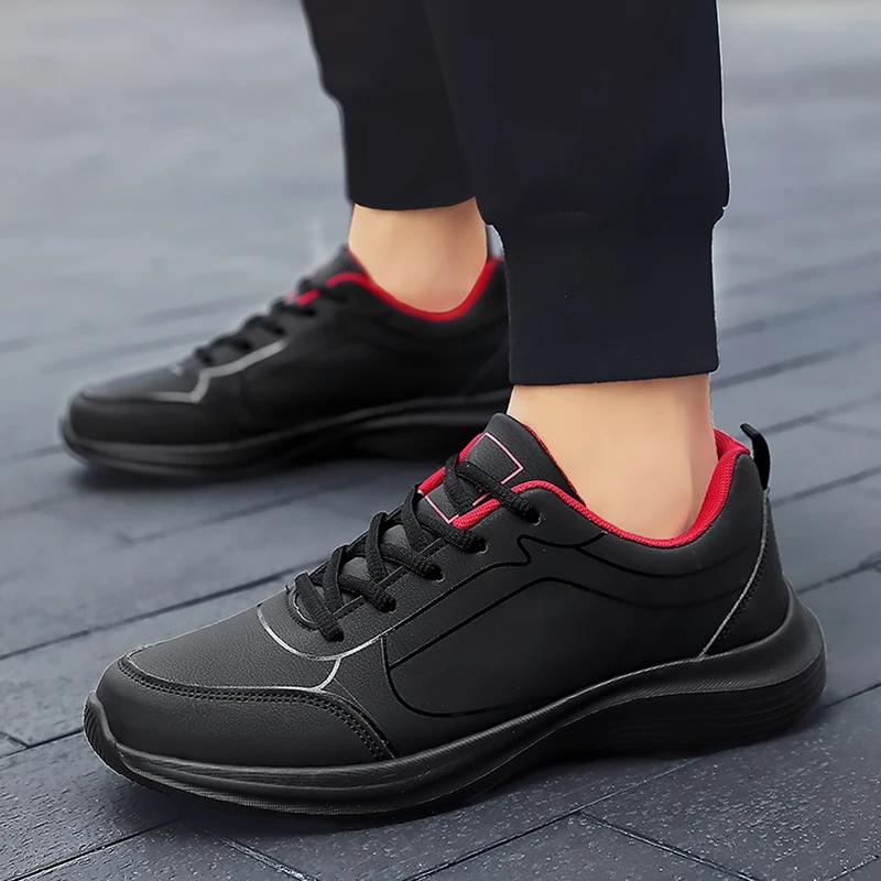2025 nouveaux hommes légers baskets en cuir décontractées antidérapant respirant mâle chaussures de