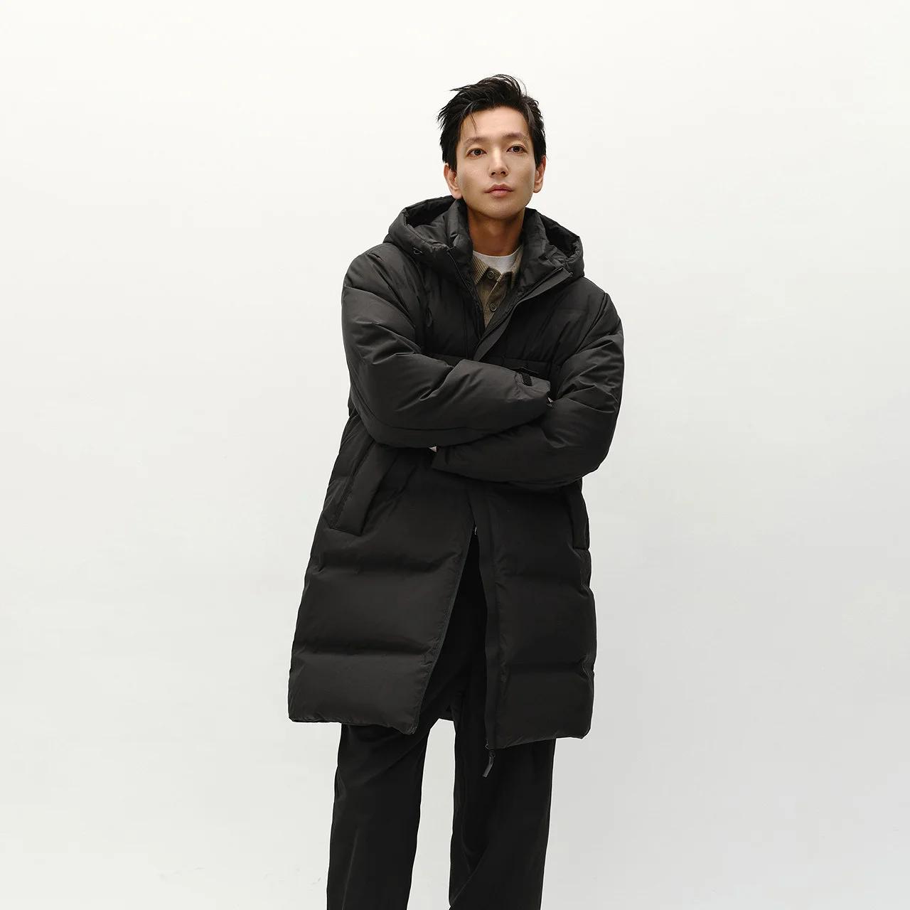 Semir doudoune hommes longue à capuche ample Simple polyvalent 2025 hiver homme vêtements vêtements