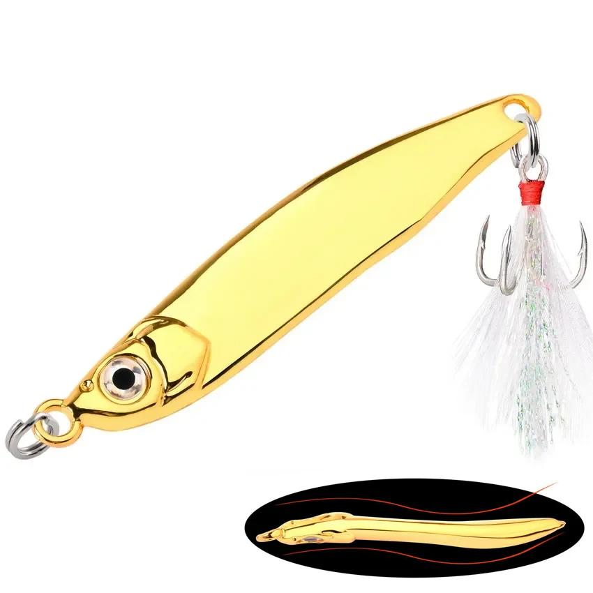 Leurre de pêche en métal cuillère, appâts de bar d'hiver, Spinnerbait, Minnow coulant, Hot Spinner B