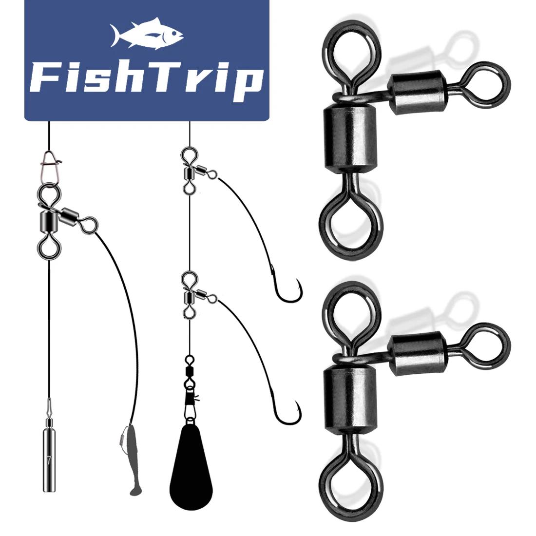 FishTrip 3 voies émerillons Triangle Joint roulant émerillons connecteur trois voies pivotant poisso