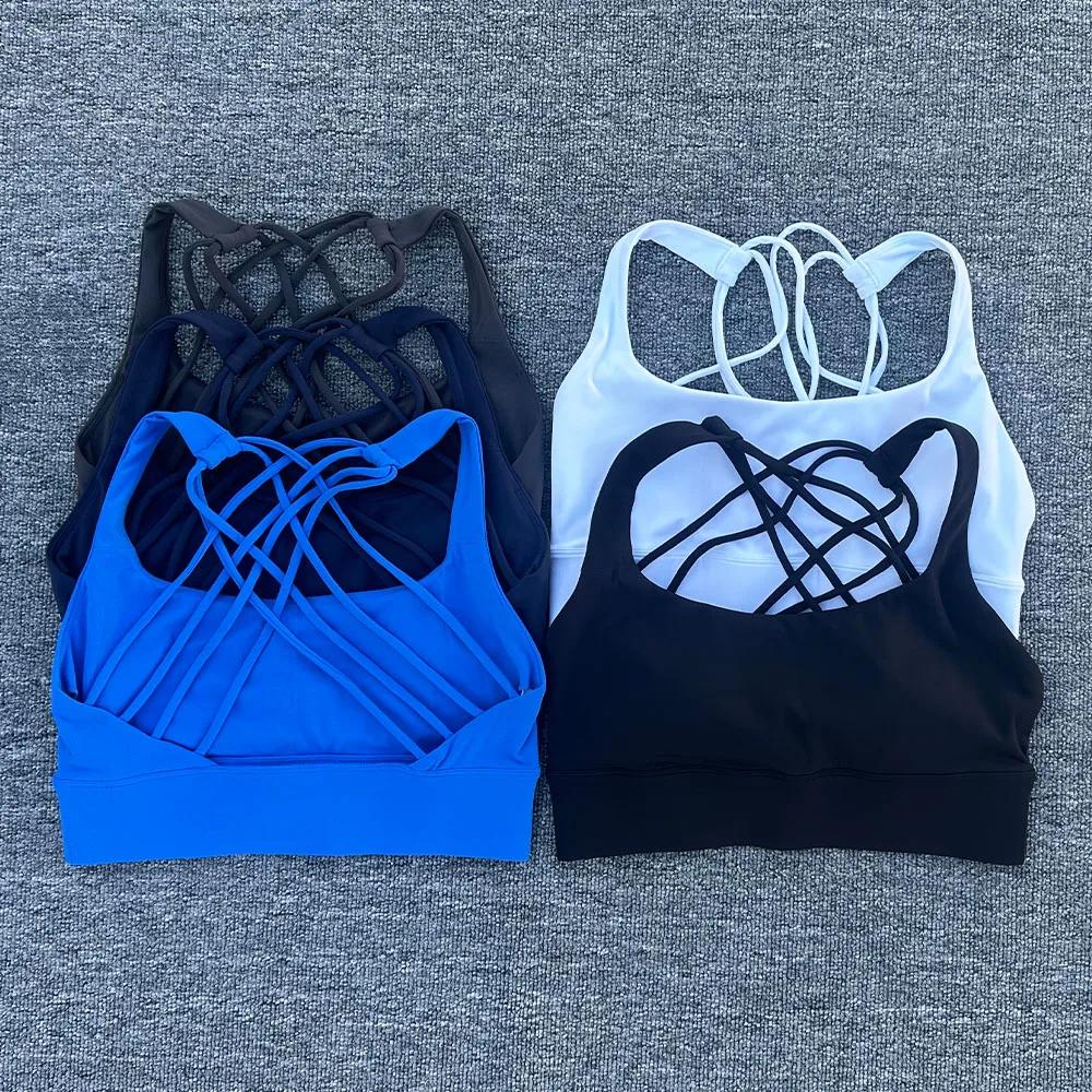 Soutien-gorge de sport pour femmes, Push Up, dos croisé, antichoc, course à pied, entraînement, sous
