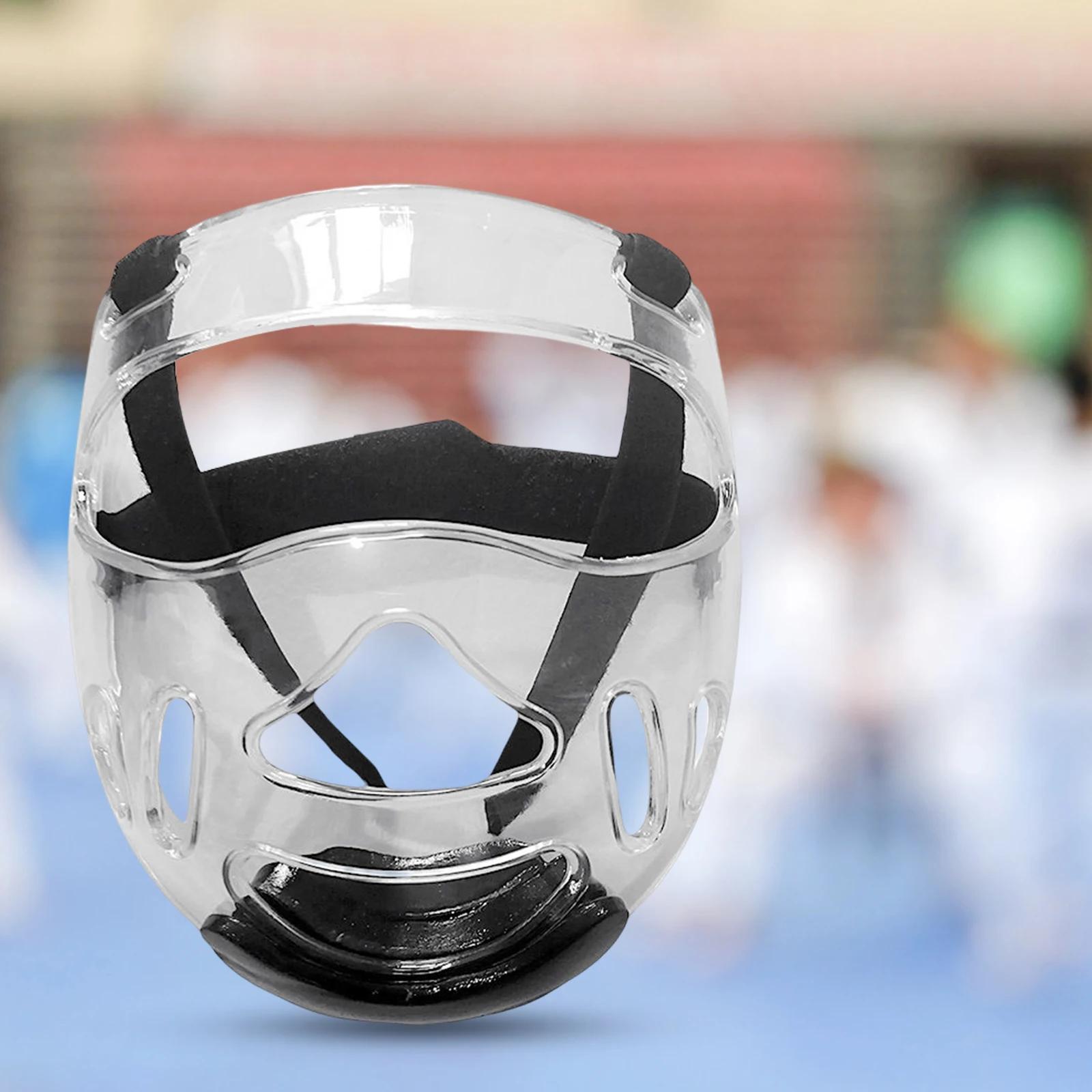 Couvre-chef de boxe Transparent pour Taekwondo, protection de la tête, masque Sanda détachable pour