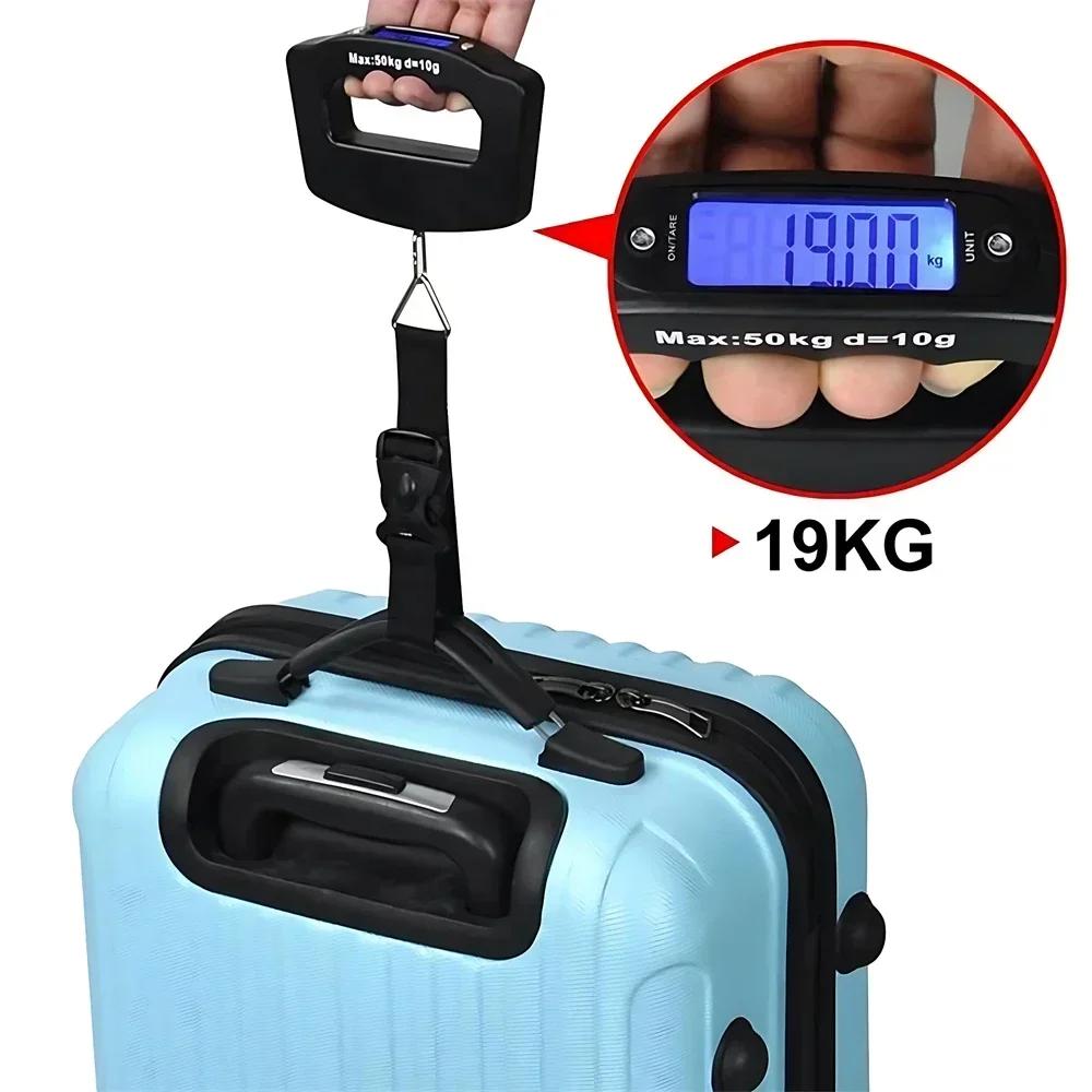 Balance à bagages numérique 50kg, valise Portable, balances électroniques portables, rétro-éclairage