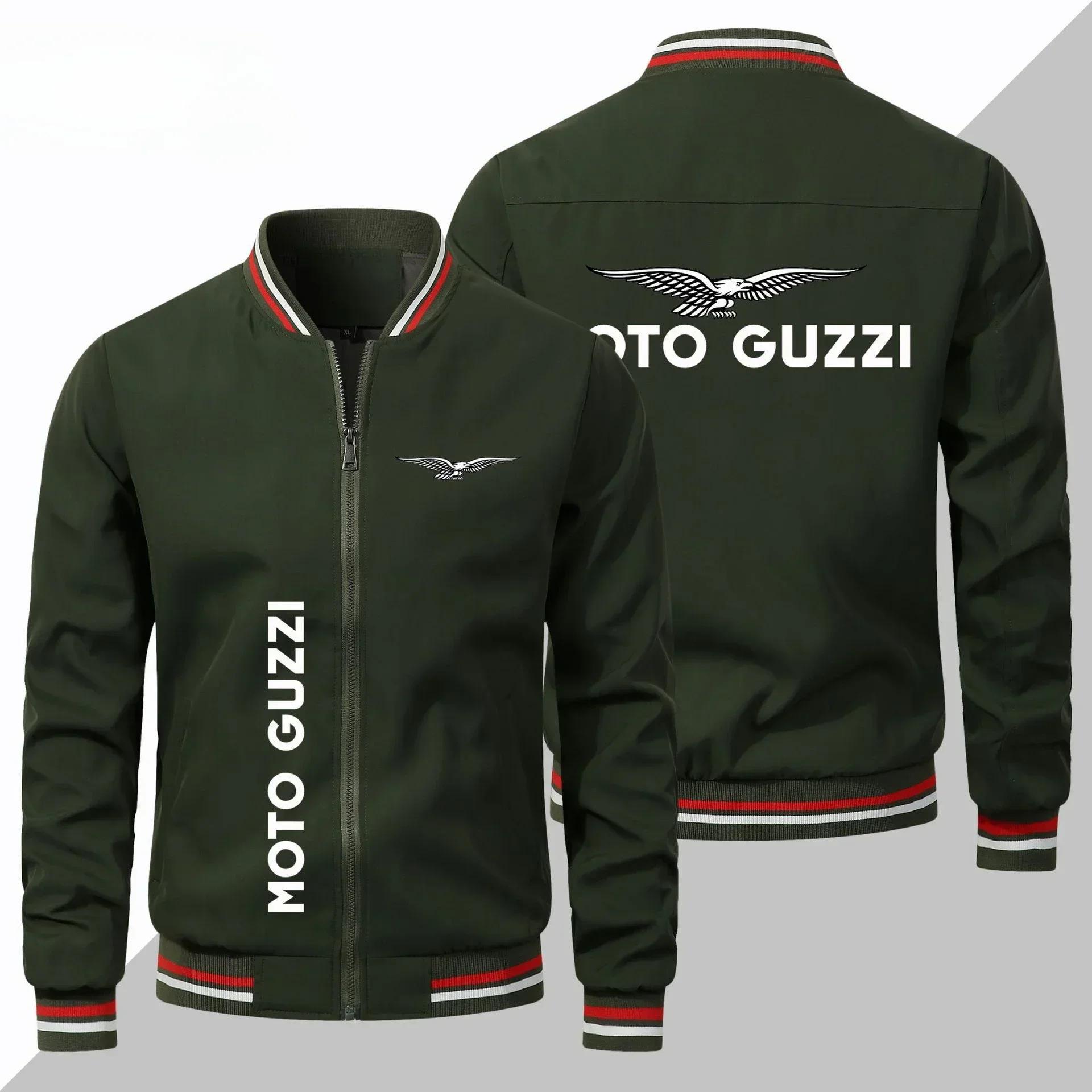 Printemps et automne nouveau MOTO-GUZZI moto logo fermeture éclair bombardier décontracté en plein a