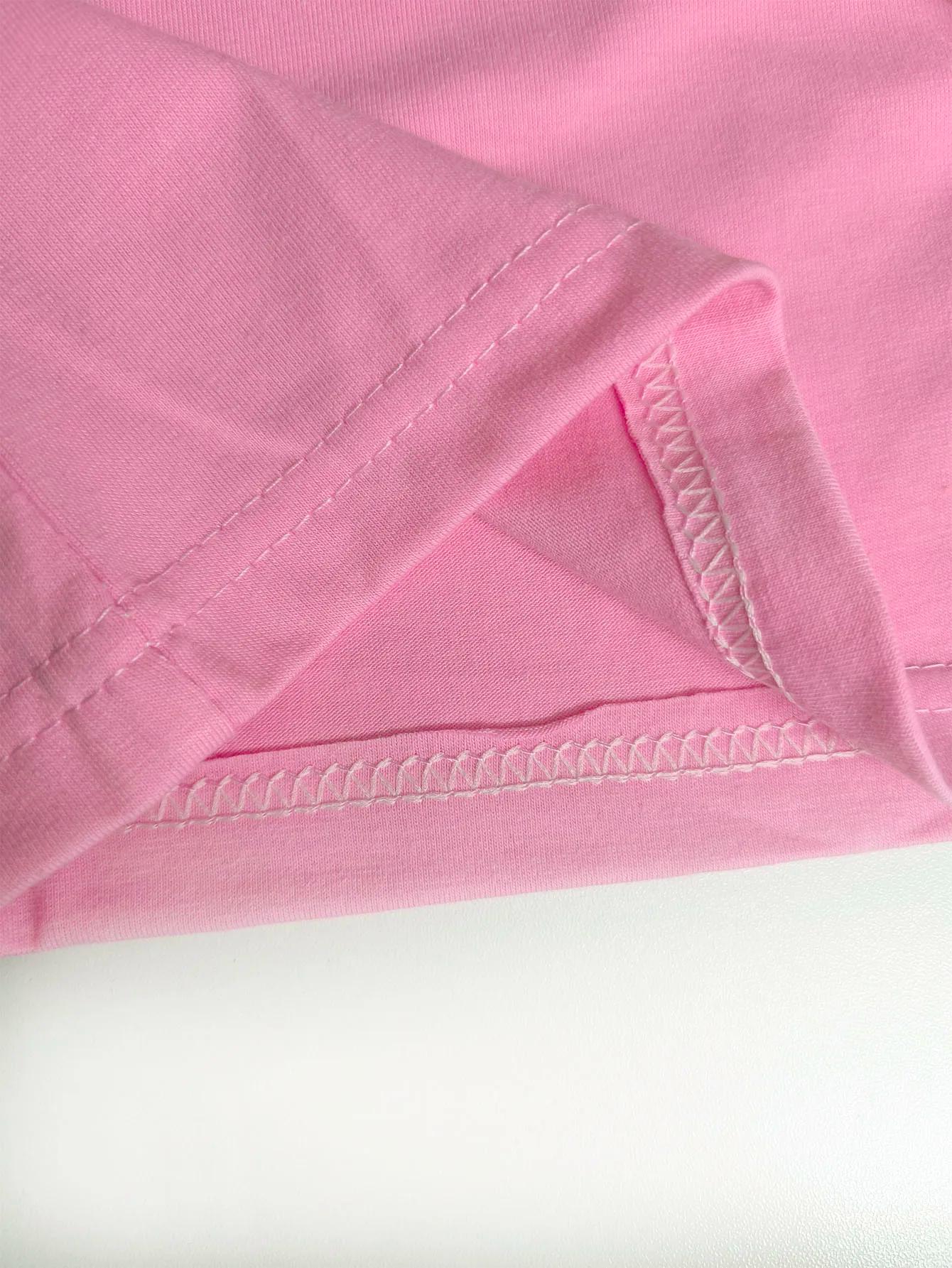 T-shirt d'été pour filles, imprimé lettres, avec nœud, coupe ample, long, pour enfants de 3 à 12 ans