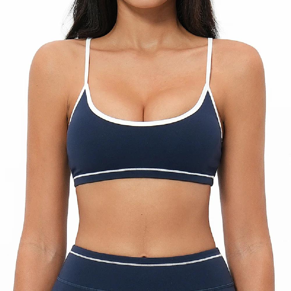 Soutien-gorge de yoga sexy bicolore pour femme, antichoc, à séchage rapide, pour le fitness et l'ent