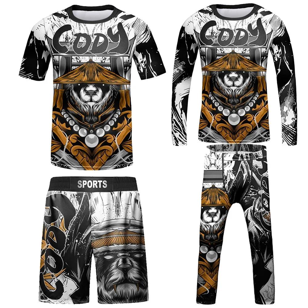 Maillot de Compression MMA pour enfants, BJJ Rashguard, ensemble de vêtements pour bébés filles, T-s