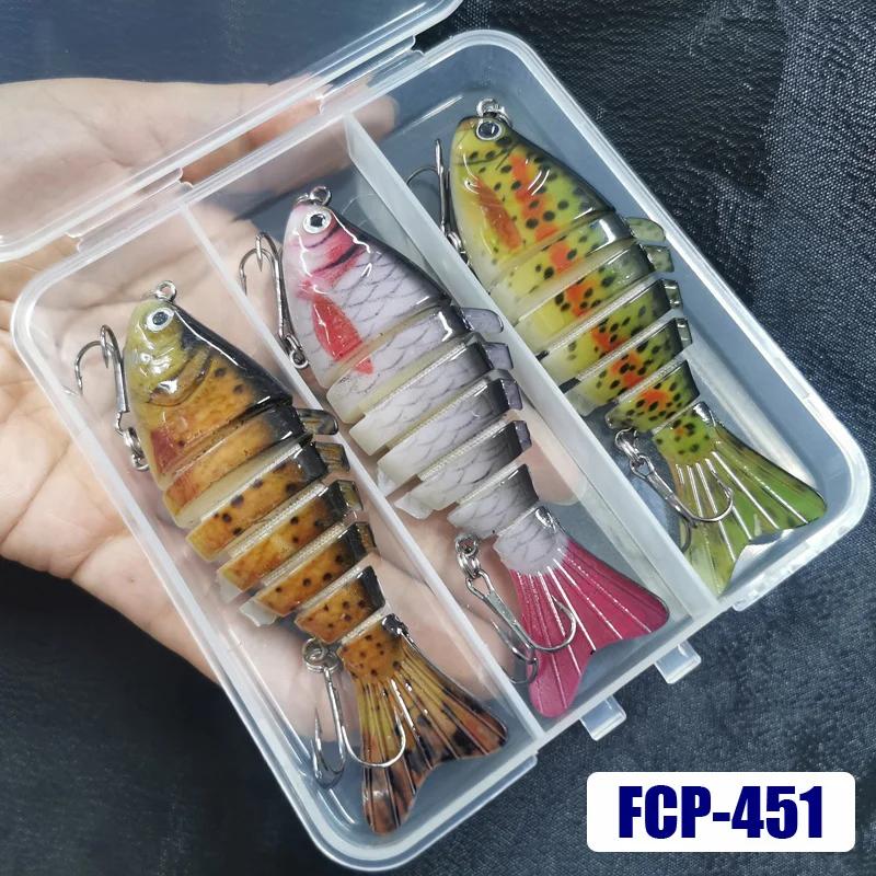 3 pièces leurres de pêche coulants appâts artificiels bioniques multi-articulés appâts artificiels d