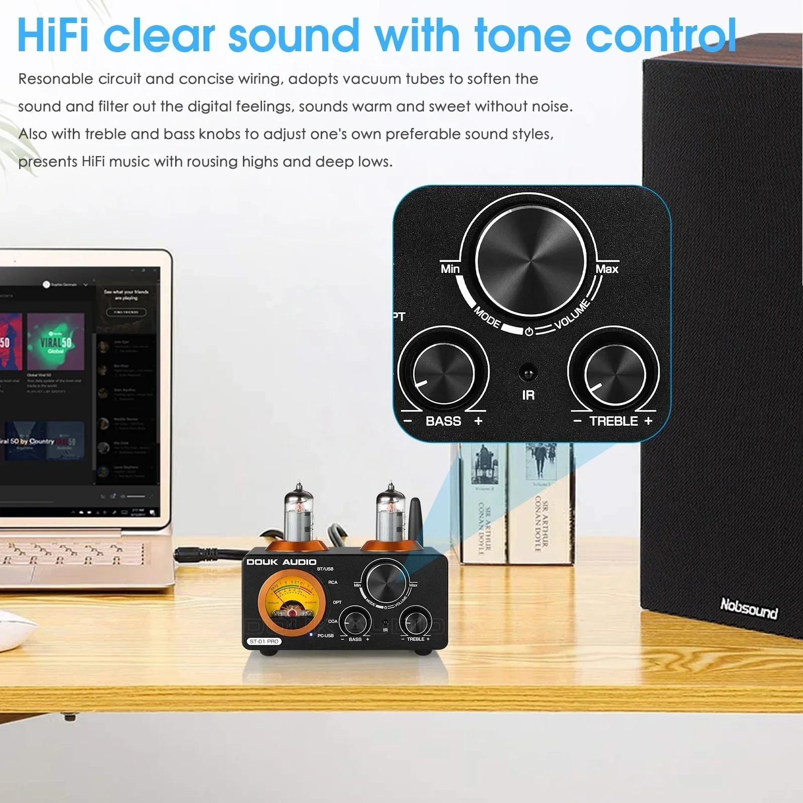 Douk Audio HiFi Bluetooth 5.0 amplificateur à Tube sous vide USB DAC récepteur stéréo COAX/OPT ampli