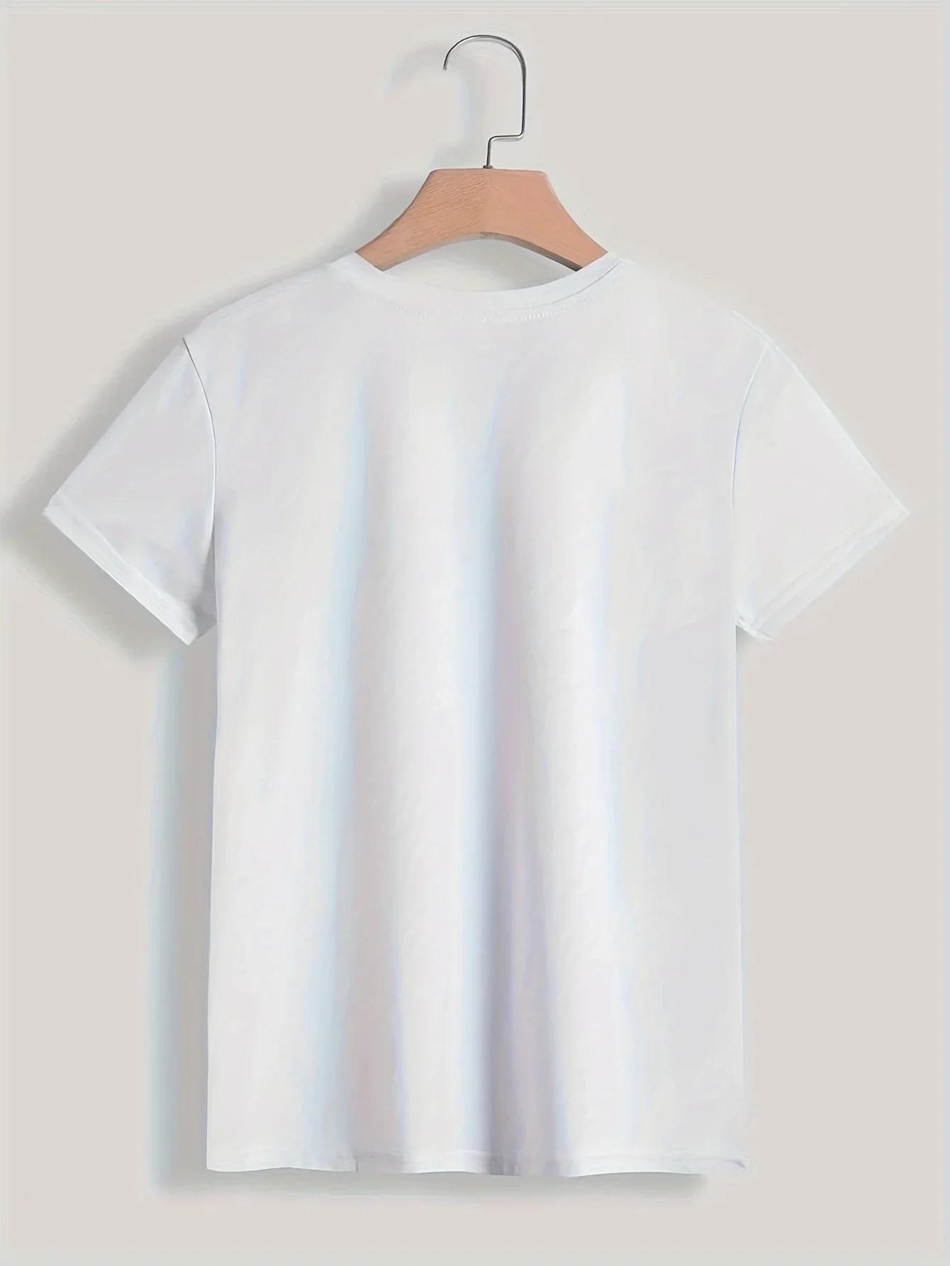Années 90 T-shirt Paris Femmes Imprimé T-shirt Fille Manches Courtes Col rond Haut Décontracté pour