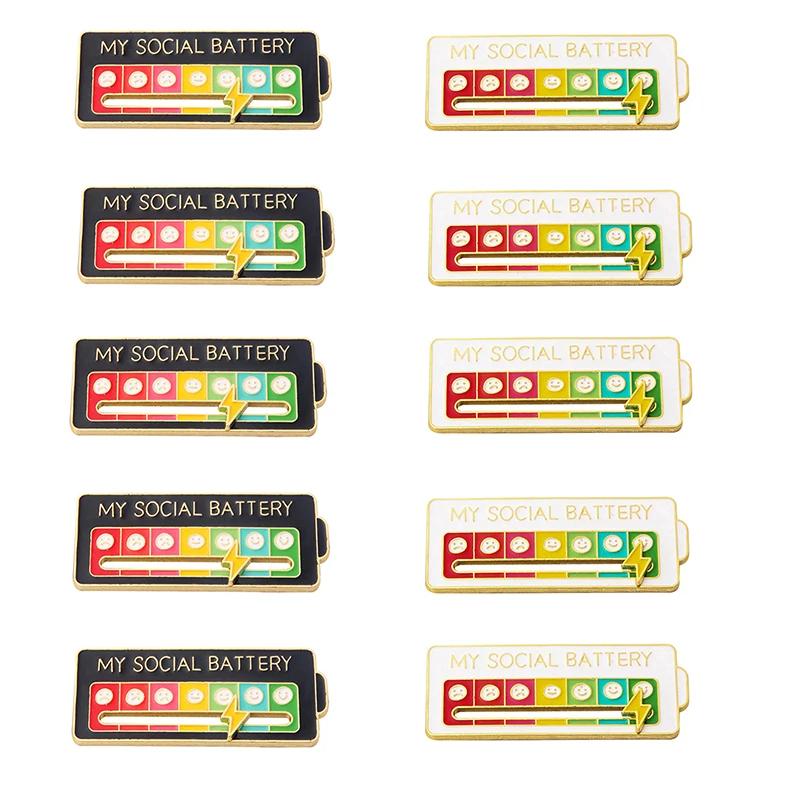 Lot de 10 badges d'expression faciale variés pour femmes, broches énergétiques pour l'humeur, saison