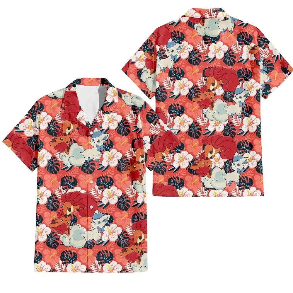 T-shirt hawaïen pour hommes 3D amusant dessin animé imprimé animal hommes été plage ample surdimensi