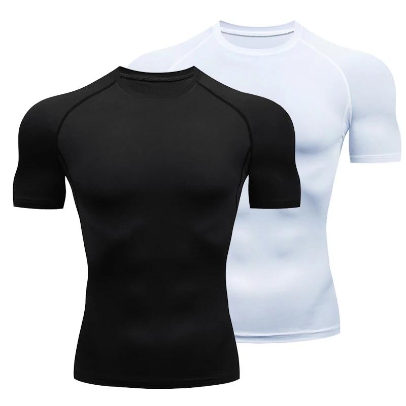 T-shirts de Compression pour hommes, maillot de football à séchage rapide, vêtements de Sport serrés