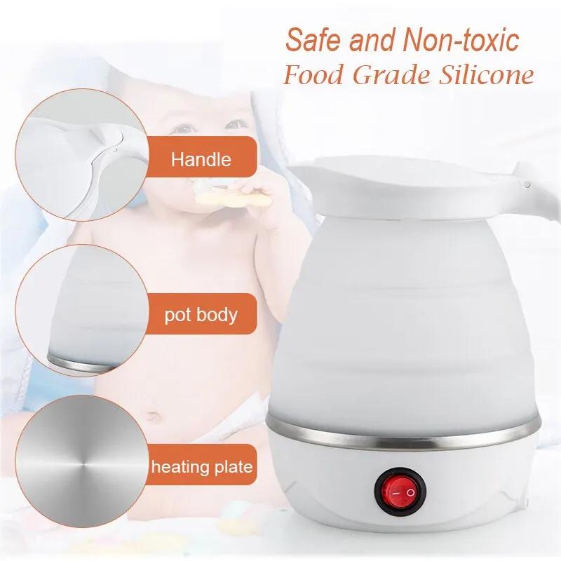 Théière pliable et Portable, chauffe-eau 600ML, bouilloire électrique de voyage domestique 220V, app