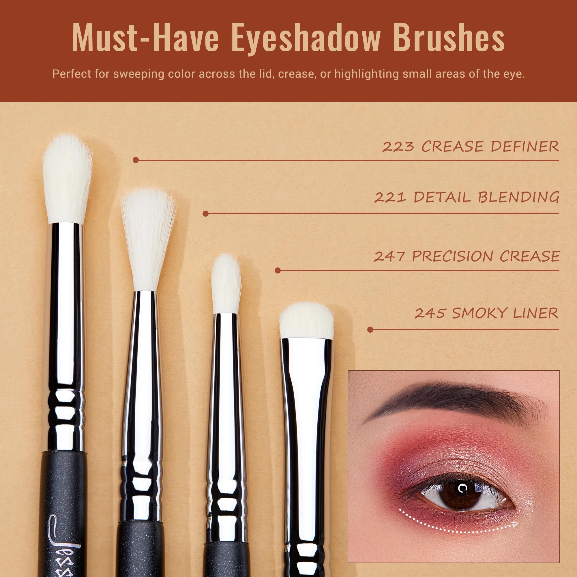 Jessup-Ensemble de pinceaux pour les yeux, pinceau de maquillage pour fard à barrage, mélange synthé