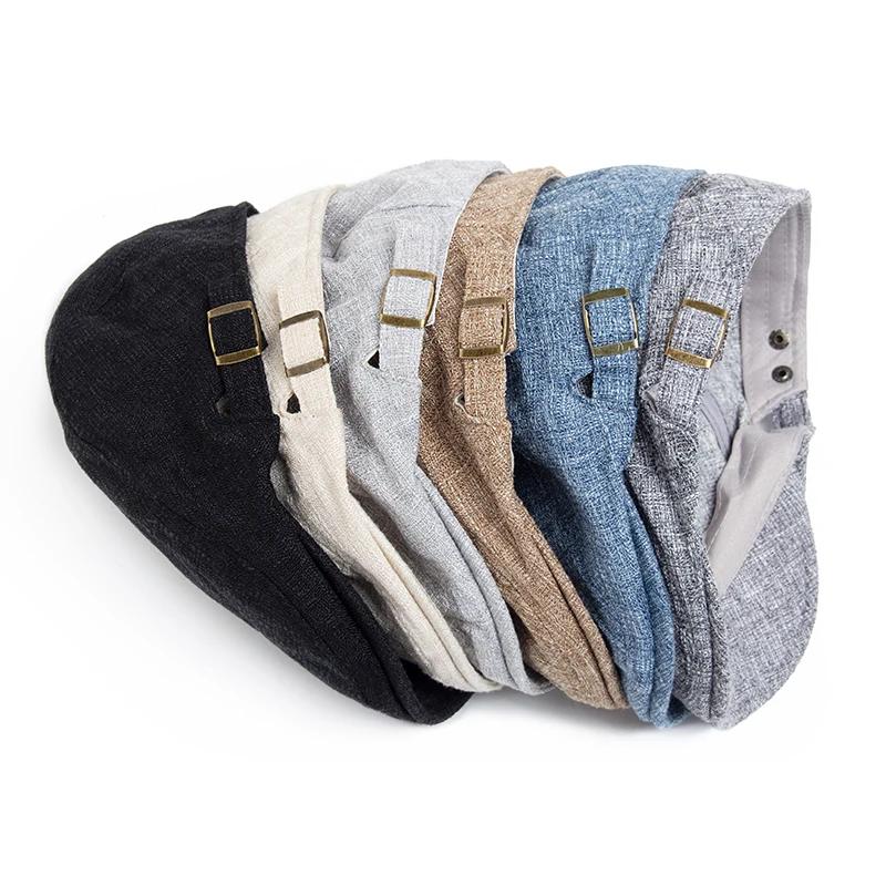 Nouveau été mince Double boutonnage béret mode hommes Vintage visière casquette plate femmes chapeau