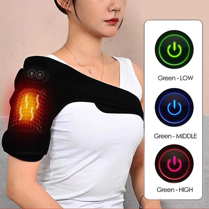 Orthèse d'épaule électrique USB, masseur de genou chauffant, Massage par Vibration, sangle de Suppor
