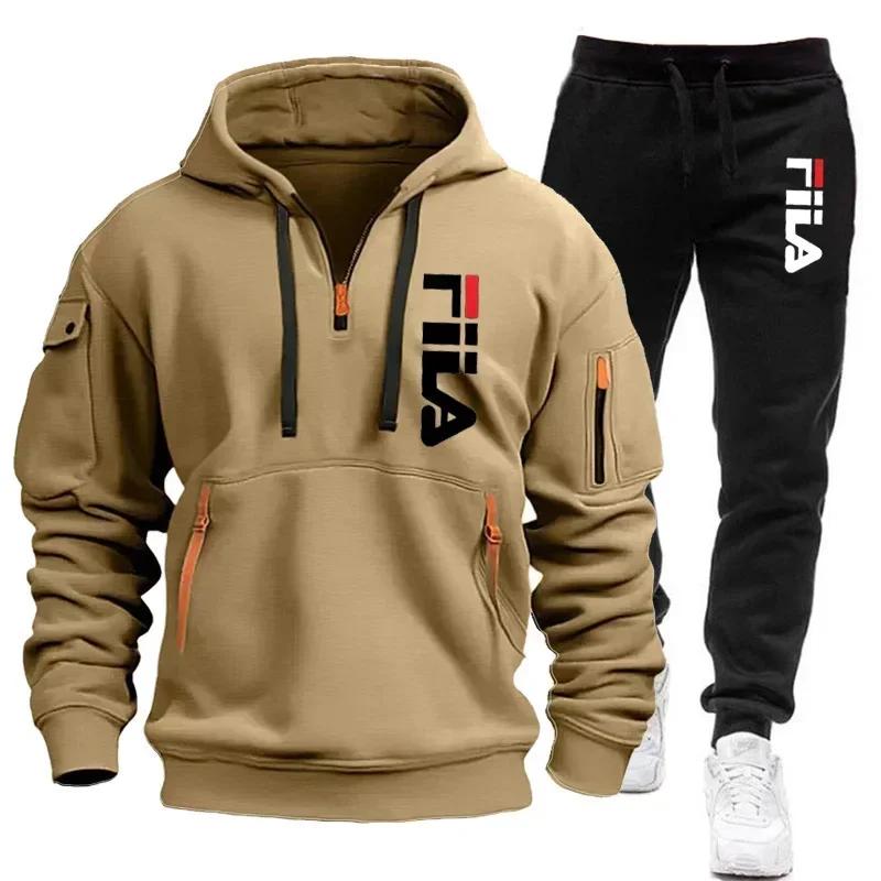 Ensemble de course à manches longues pour hommes, vêtements de sport confortables et décontractés +