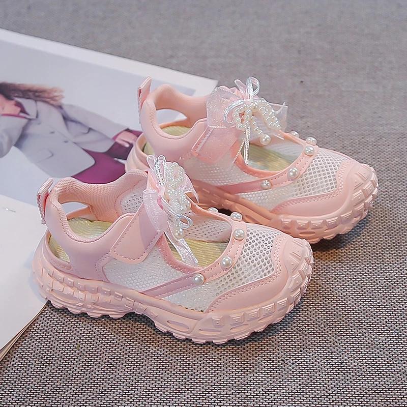 Sandales d'été pour enfants, respirantes, en maille, pour filles, antidérapantes, à la mode, style p