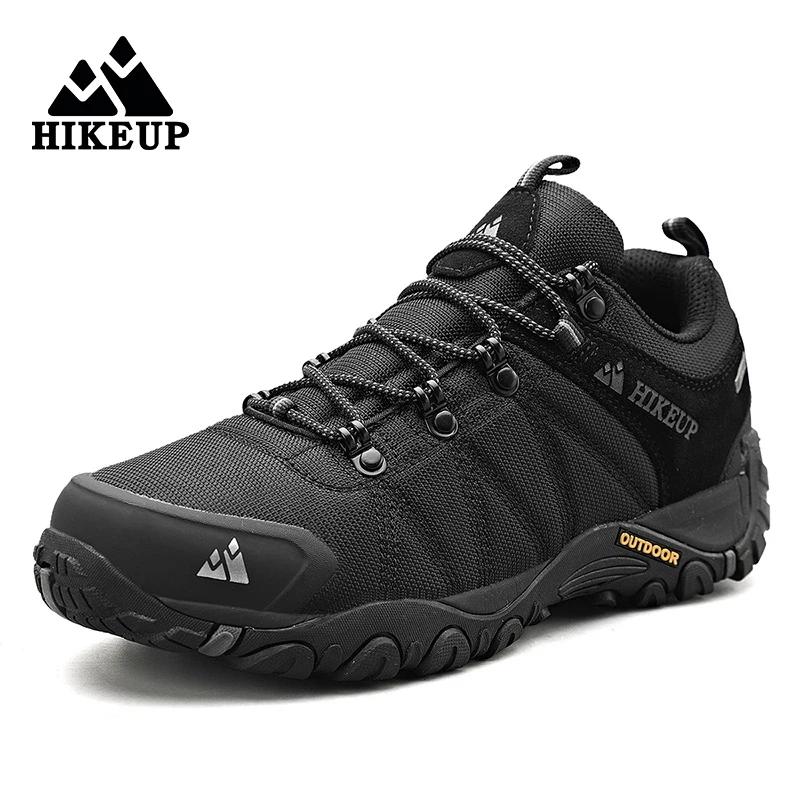 Chaussures de randonnée homme cuir véritable HIKEUP - Semelle caoutchouc antidérapante 4 saisons