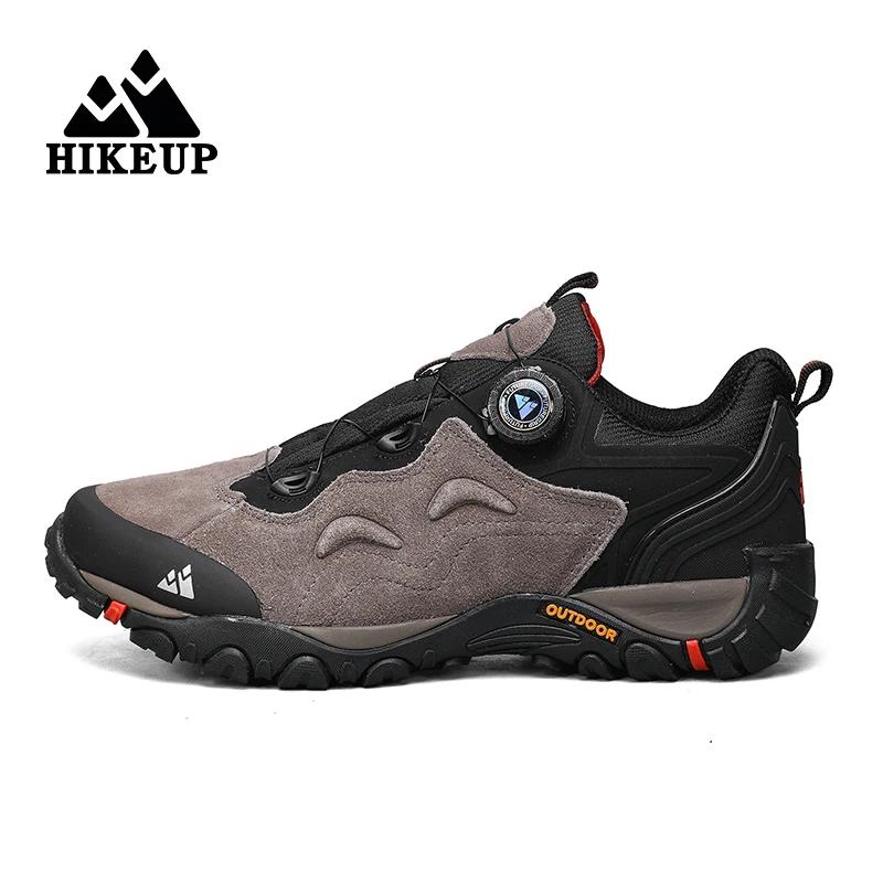 Chaussures de randonnée en cuir pour hommes HIKEUP - Baskets trekking jogging sentier escalade