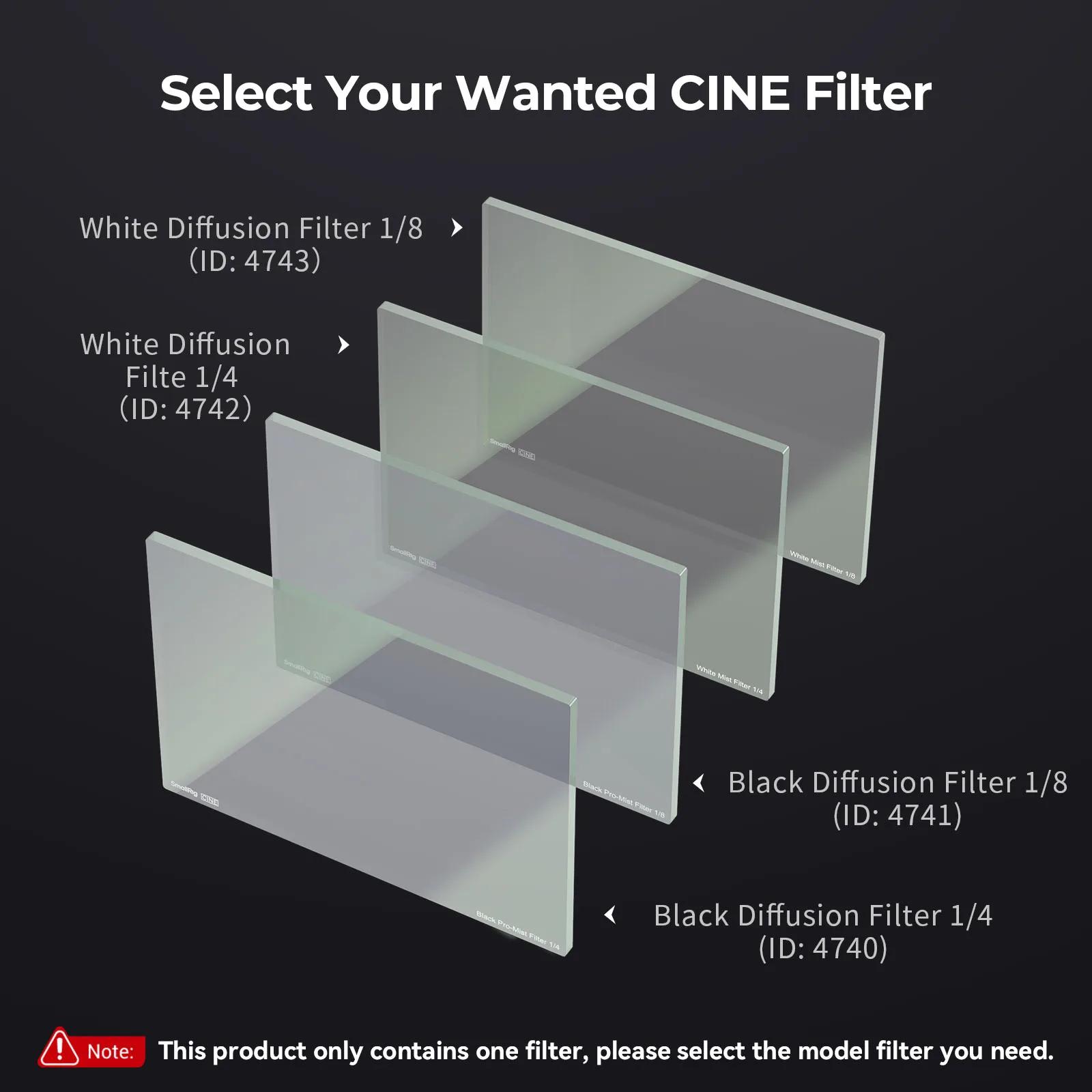 SmallRig CINE-Filtre à brouillard blanc 5.65, verre B270, compatible avec boîte de 256, 4x1/8 pouces