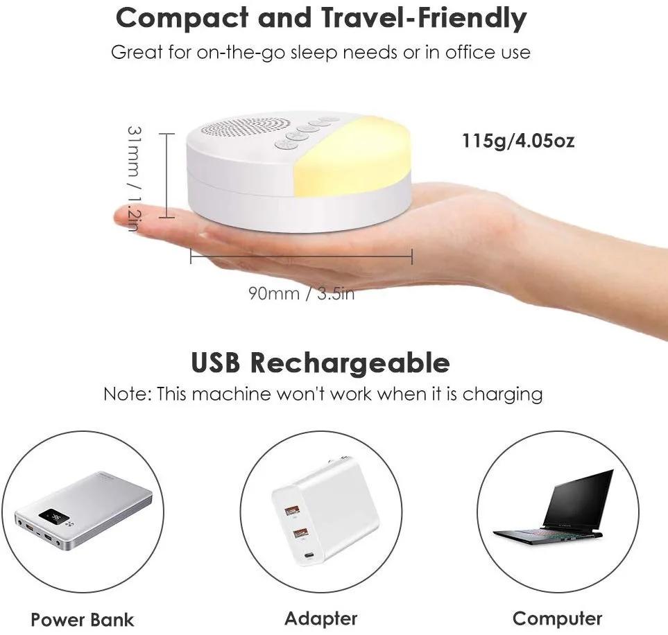 Machine à bruit blanc pour bébé, Rechargeable par USB, arrêt temporisé, lecteur de son pour bébé, ve