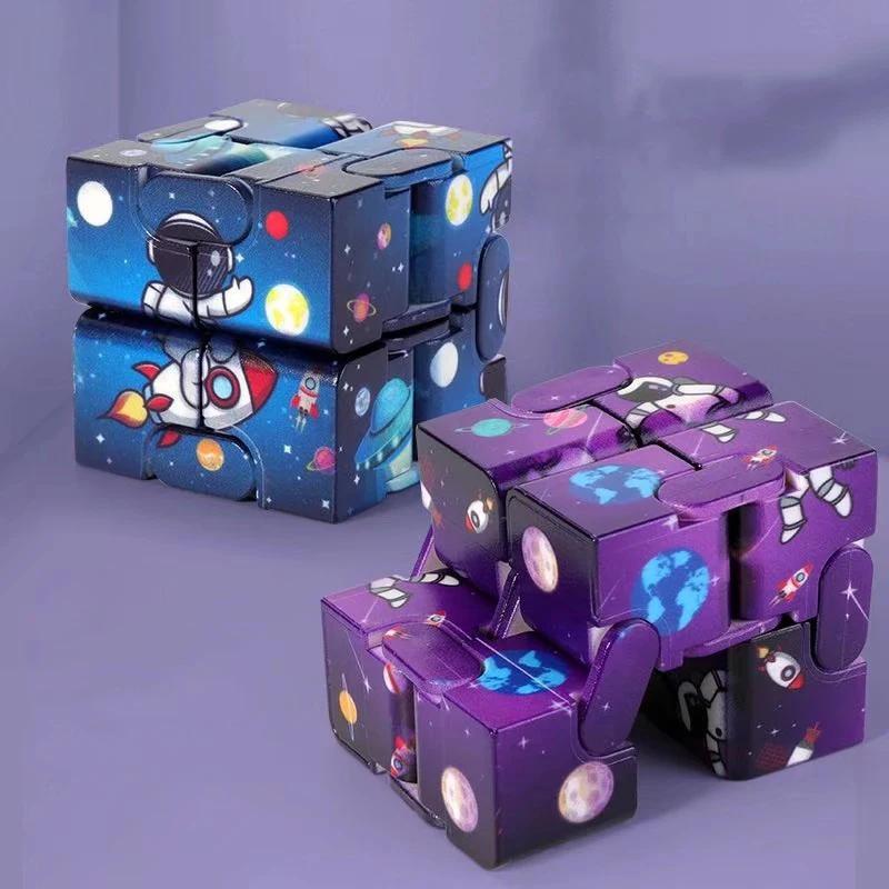 Cube magique infini ciel étoilé, Puzzle carré, jouets labyrinthe à quatre coins, décompression relax