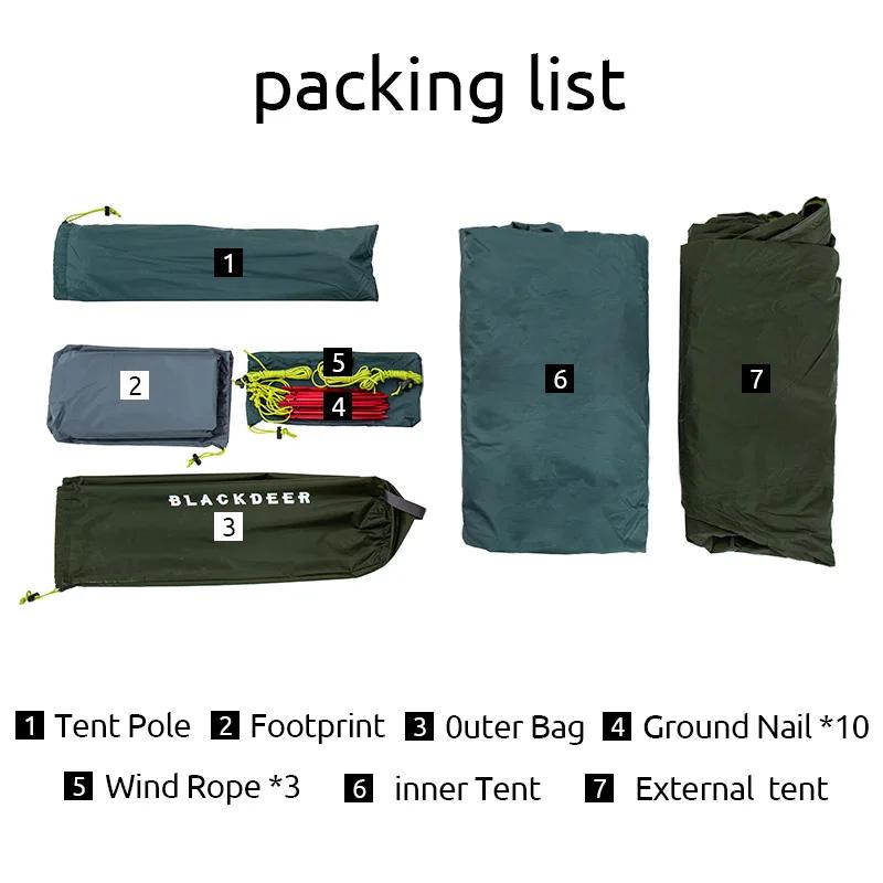 BLACKDEER 2025 Warbler 1P tente Archeos 1pro 2.0 tente enduit de silicone pour une personne pour ran