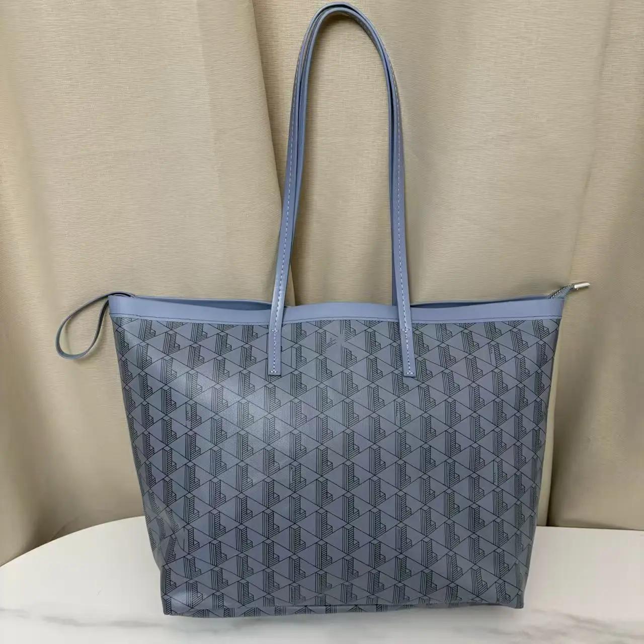 Sac fourre-tout géométrique 2-en-1 avec monogramme – Ensemble de sacs à bandoulière en cuir PU de qu